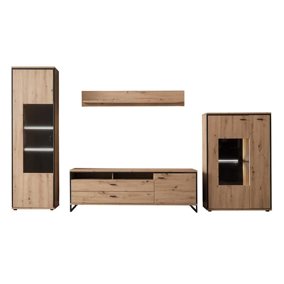 Wohnwand 350 Cm|Moderne Wohnwände*Pharao24 Wohnwand Geronda