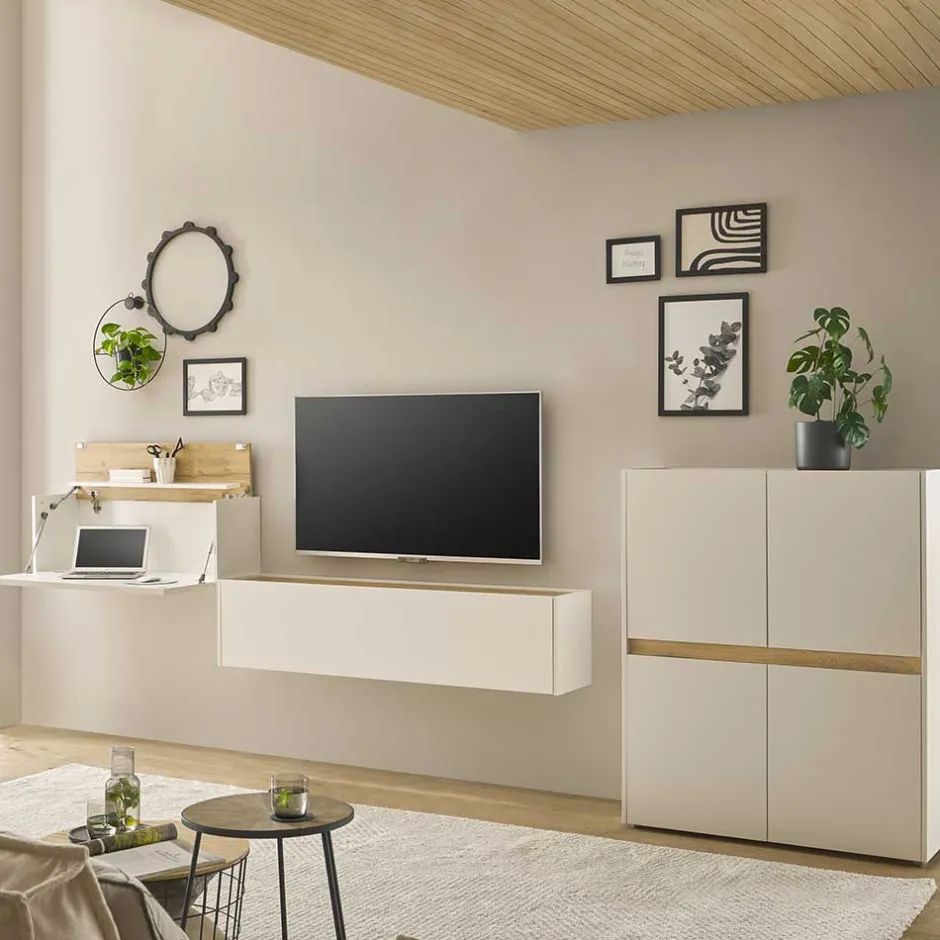 Moderne Wohnwände|Wohnwand 350 Cm*Pharao24 Wohnwand Homeoffice Rascian