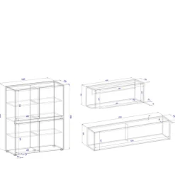 Moderne Wohnwände|Wohnwand 350 Cm*Pharao24 Wohnwand Homeoffice Rascian