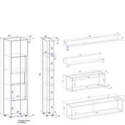 Wohnwand 300 Cm|Moderne Wohnwände*Pharao24 Wohnwand mit Arbeitsplatz Uzniana