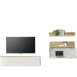 Moderne Wohnwände|Wohnwand 250 Cm*Pharao24 Wohnwand mit Schreibplatz Rascian