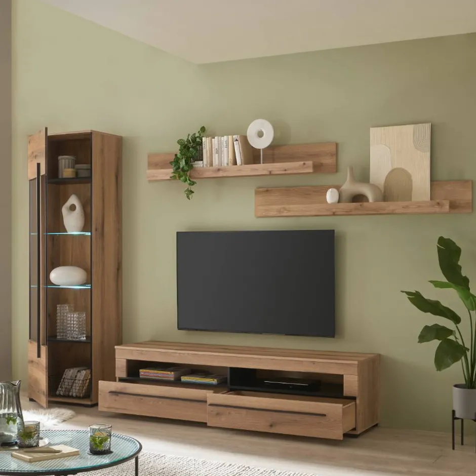 Wohnwand 250 Cm|Moderne Wohnwände*Pharao24 Wohnwand modern Cemutra