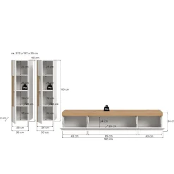 Moderne Wohnwände|Wohnwand 250 Cm*Pharao24 Wohnwand modern Diego