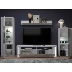 Moderne Wohnwände|Hochglanz Wohnwände*Pharao24 Wohnwand modern weiß Countrys