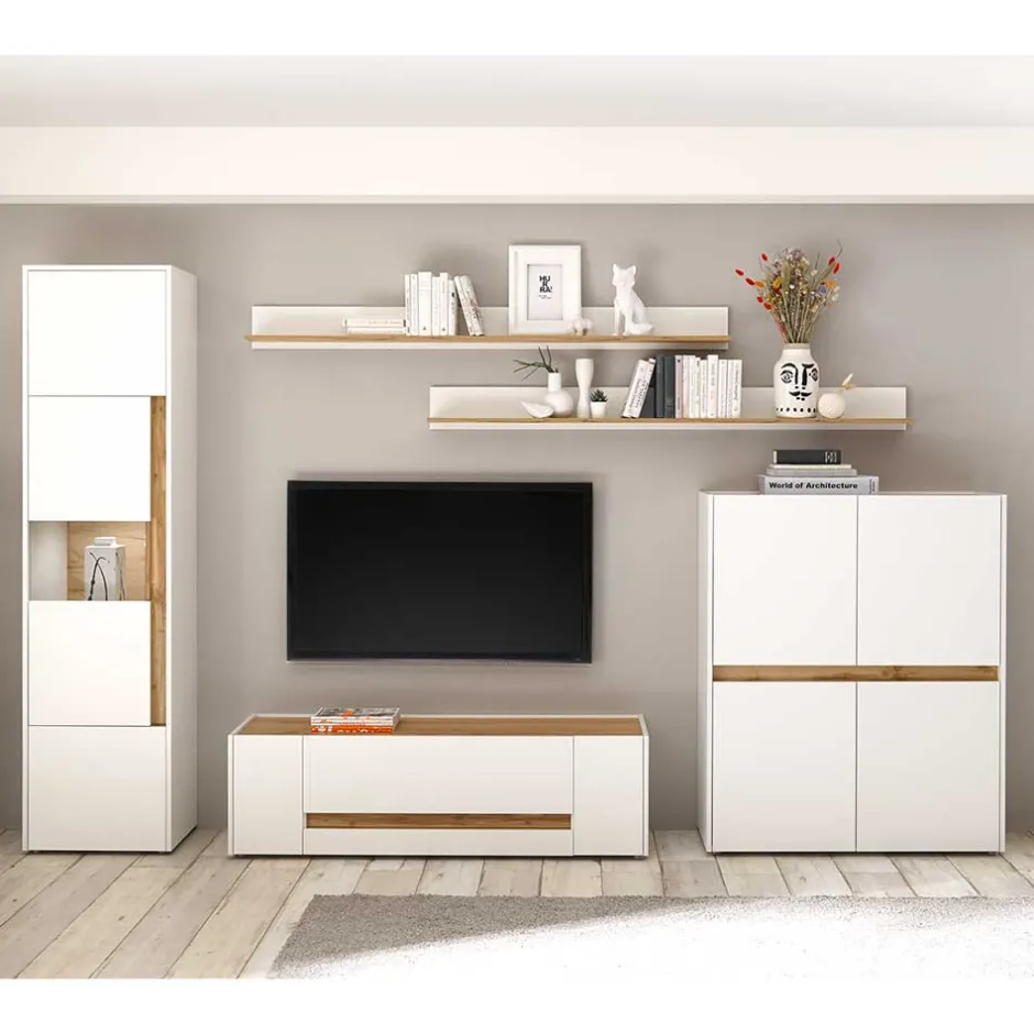 Wohnwand 350 Cm|Moderne Wohnwände*Pharao24 Wohnwand Rascian