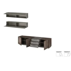 Moderne Wohnwände|Wohnwand 350 Cm*Pharao24 Wohnwand 3-teilig Hanniba