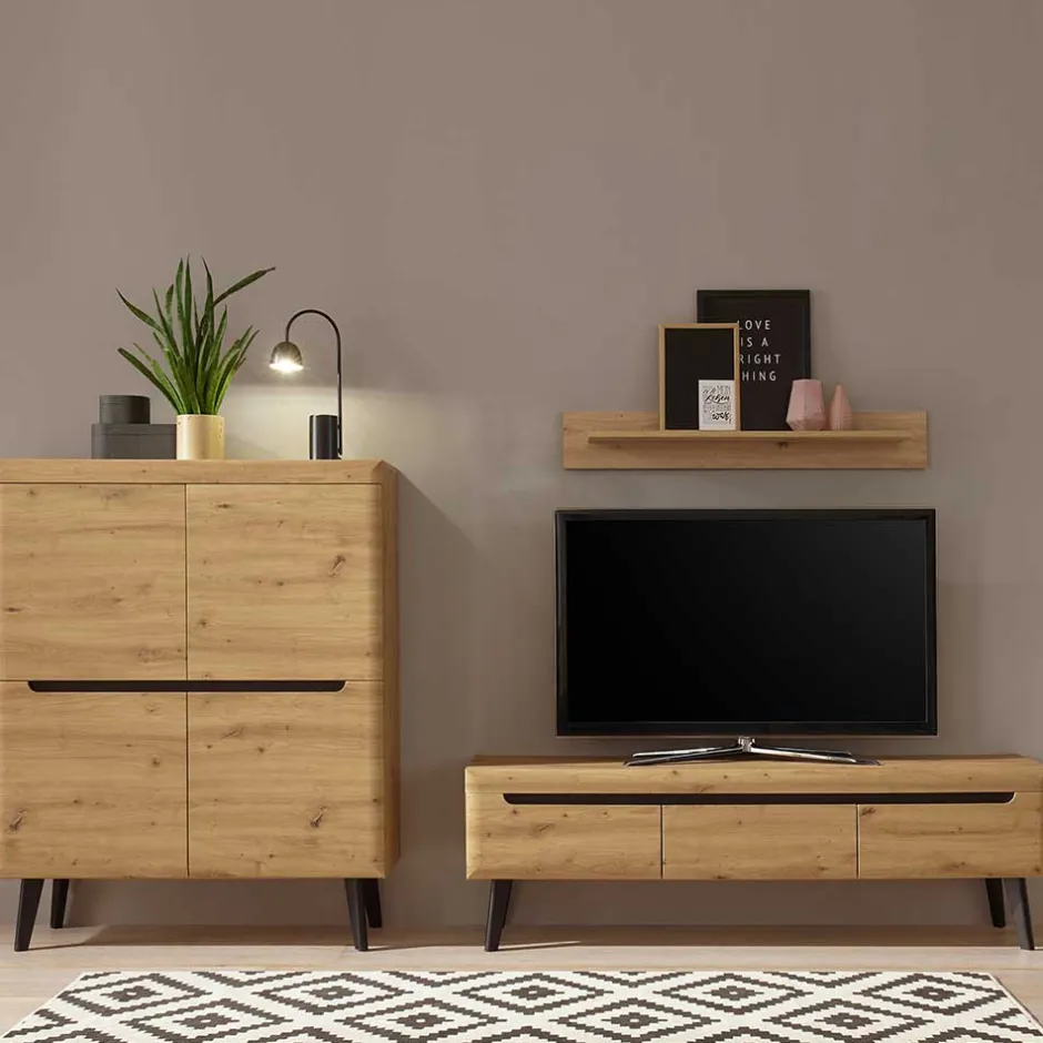 Wohnwand 250 Cm*Pharao24 Wohnwand Tomya