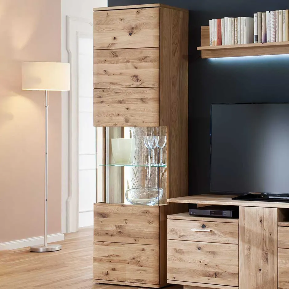 Wohnzimmerschrank|Vitrinenschrank*Pharao24 Wohnwand Vitrine Lamanda