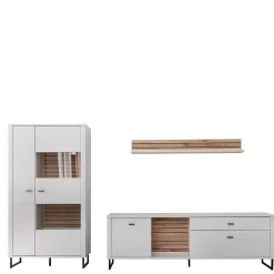 Pharao24 Wohnwand weiß modern Polar> Wohnzimmerschrank|Wohnwand 300 Cm