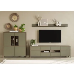 Wohnwand 300 Cm*Pharao24 Wohnzimmer Anbauwand Fine