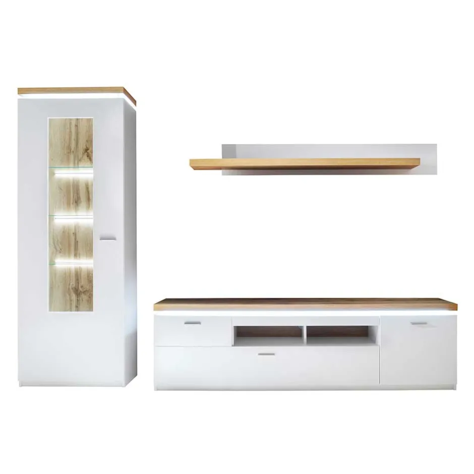 Wohnwand 250 Cm|Moderne Wohnwände*Pharao24 Wohnzimmer Anbauwand Lovranon