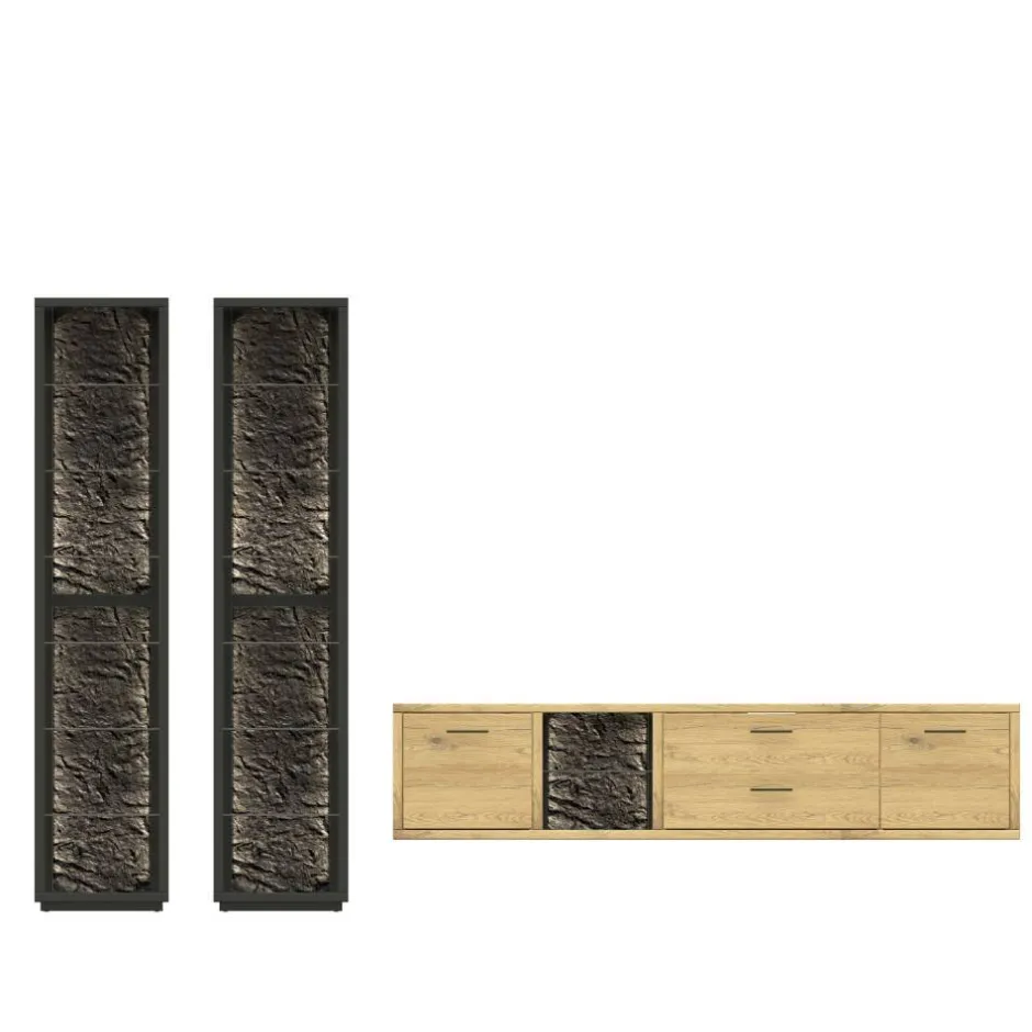 Wohnwand 300 Cm|Moderne Wohnwände*Pharao24 Wohnzimmer Anbauwand Ostoro