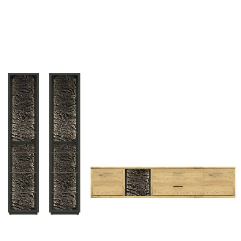 Wohnwand 300 Cm|Moderne Wohnwände*Pharao24 Wohnzimmer Anbauwand Ostoro