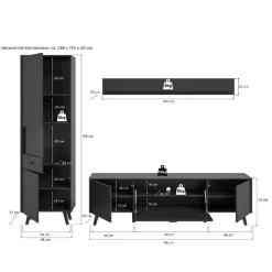 Wohnwand 250 Cm|Moderne Wohnwände*Pharao24 Wohnzimmer Anbauwand Ratisca