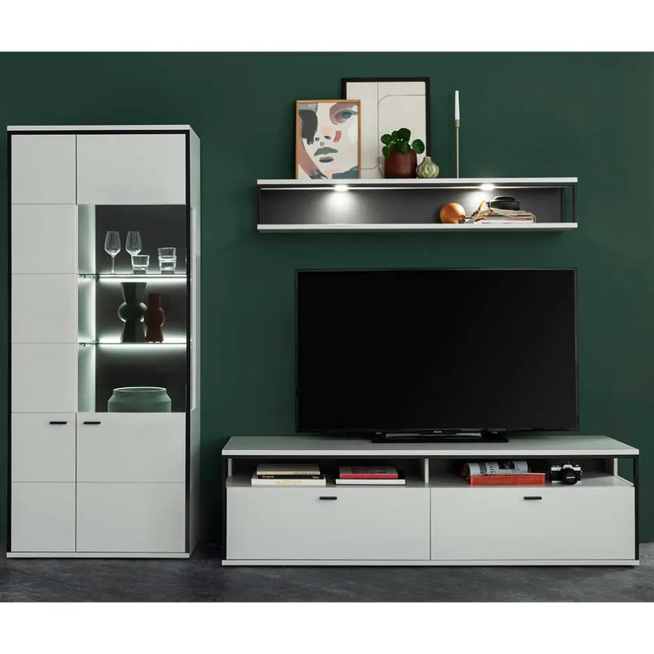 Moderne Wohnwände|Wohnwand 250 Cm*Pharao24 Wohnzimmer Anbauwand Ukai