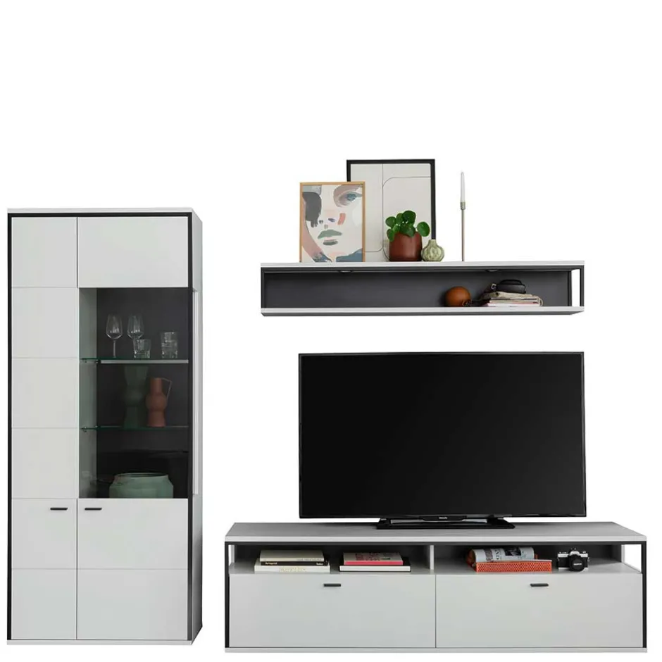 Moderne Wohnwände|Wohnwand 250 Cm*Pharao24 Wohnzimmer Anbauwand Ukai