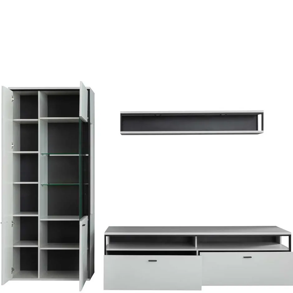 Moderne Wohnwände|Wohnwand 250 Cm*Pharao24 Wohnzimmer Anbauwand Ukai