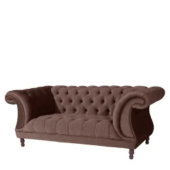 Pharao24 Wohnzimmer Couch braun Rennia> 2 Sitzer Sofa