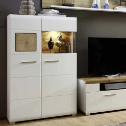 Pharao24 Wohnzimmer Highboard Drucana> Vitrinenschrank|Wohnzimmervitrinen