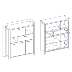 Esszimmerkommoden|Wohnzimmerkommoden*Pharao24 Wohnzimmer Highboard Foxxy