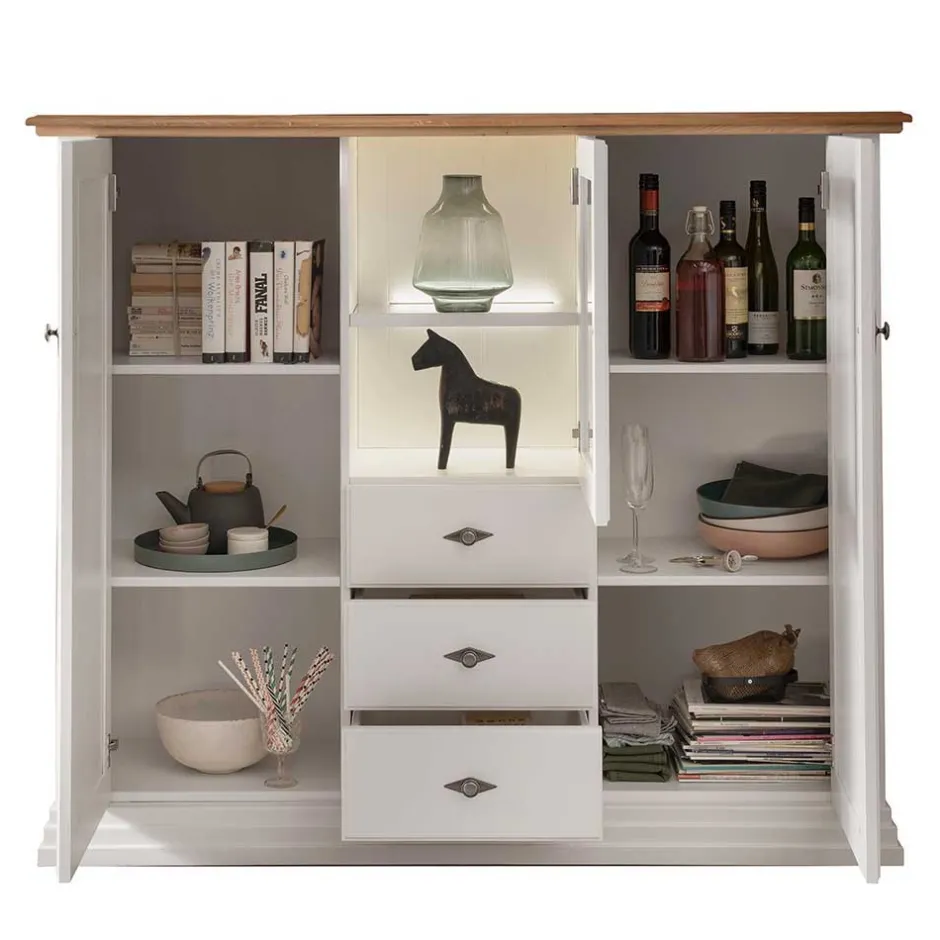 Massivholzmöbel|Wohnzimmerschrank*Pharao24 Wohnzimmer Highboard Greeks