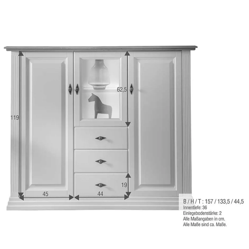 Massivholzmöbel|Wohnzimmerschrank*Pharao24 Wohnzimmer Highboard Greeks
