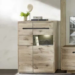 Pharao24 Wohnzimmer Highboard Griffin> Vitrinenschrank|Stauraumvitrinen