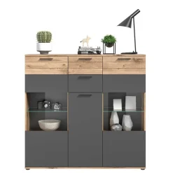 Vitrinenschrank|Wohnzimmervitrinen*Pharao24 Wohnzimmer Highboard Plestna