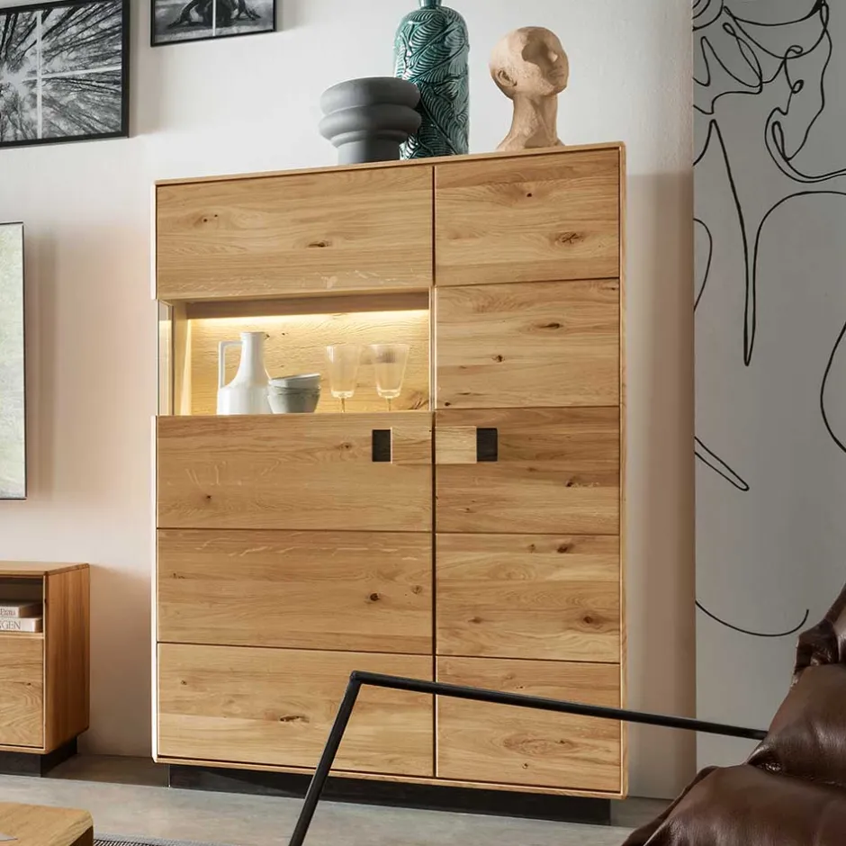 Pharao24 Wohnzimmer Highboard Seldran> Vitrinenschrank|Stauraumvitrinen