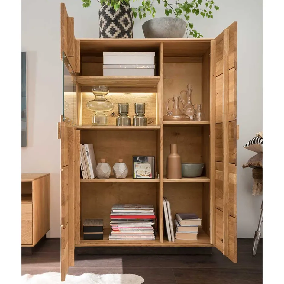 Pharao24 Wohnzimmer Highboard Seldran> Vitrinenschrank|Stauraumvitrinen
