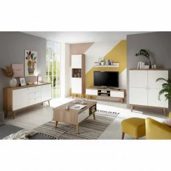 Massivholz Wohnwände*Pharao24 Wohnzimmer Kombination Levanca