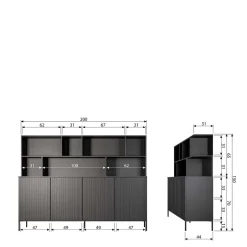 Wohnzimmervitrinen|Massivholz Schränke*Pharao24 Wohnzimmer Regal Schrank Foliage