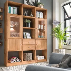 Pharao24 Wohnzimmer Regalwand Dascalo> Massivholzmöbel|Raumteiler