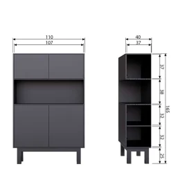 Wohnzimmervitrinen*Pharao24 Wohnzimmer Schrank Vreino