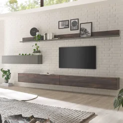 Pharao24 Wohnzimmer Schrankwand Hanniba> Wohnwand 300 Cm|Moderne Wohnwände