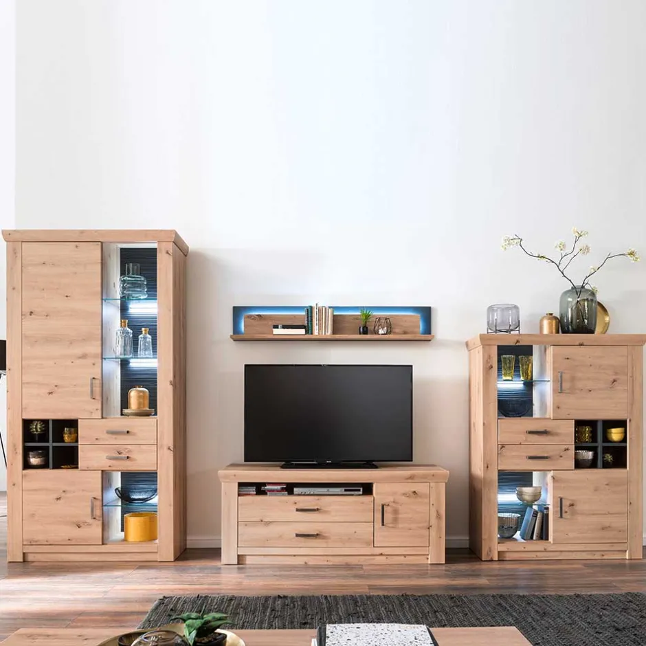 Pharao24 Wohnzimmer Schrankwand Tridovina> Wohnwand 350 Cm|Moderne Wohnwände