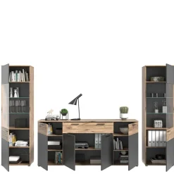 Moderne Wohnwände|Wohnwand 300 Cm*Pharao24 Wohnzimmer Schränke Plestna