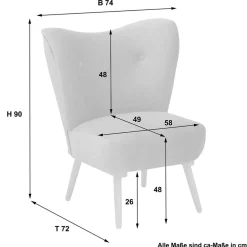 Pharao24 Wohnzimmer Sessel dunkelblau Bechir><noscript><img width=