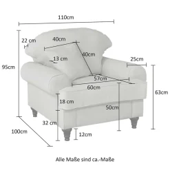 Wohnzimmer Sessel*Pharao24 Wohnzimmer Sessel Mallorca