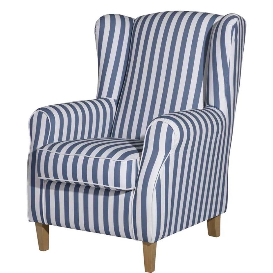 Pharao24 Wohnzimmer Sessel Streifen Taba> Ohrensessel