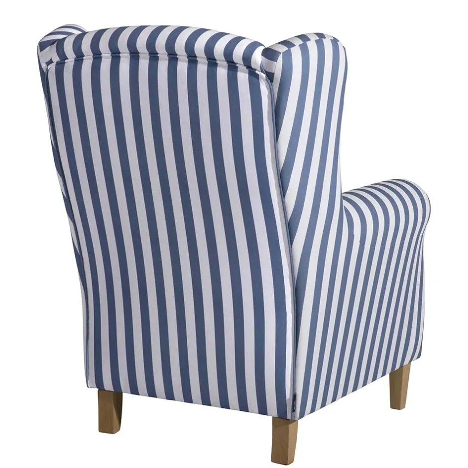 Pharao24 Wohnzimmer Sessel Streifen Taba> Ohrensessel