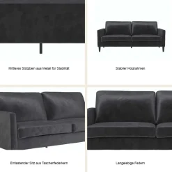 3 Sitzer Sofa*Pharao24 Wohnzimmer Sofa Contreros