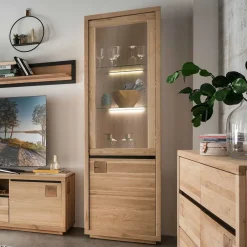 Massivholzmöbel|Vitrinenschrank*Pharao24 Wohnzimmer Vitrine Shailina