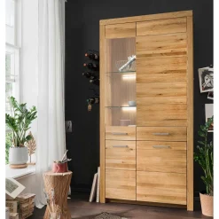 Pharao24 Wohnzimmer Vitrinenschrank Divrina> Massivholzmöbel|Wohnzimmerschrank