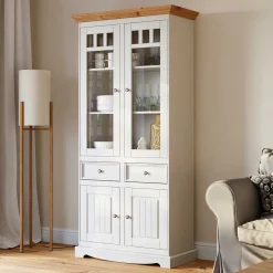 Massivholzmöbel|Wohnzimmerschrank*Pharao24 Wohnzimmer Vitrinenschrank Renero