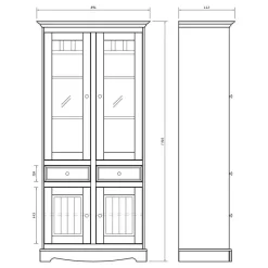 Massivholzmöbel|Wohnzimmerschrank*Pharao24 Wohnzimmer Vitrinenschrank Renero