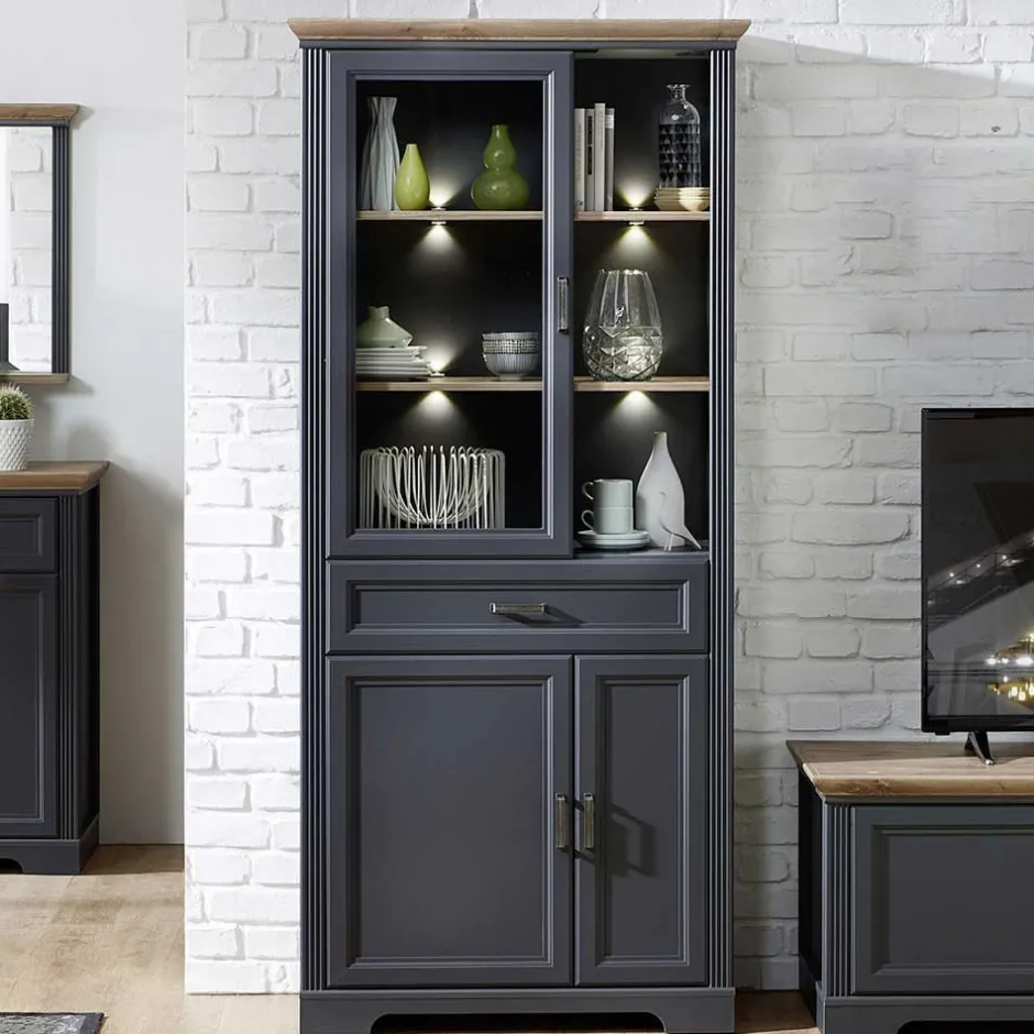 Pharao24 Wohnzimmer Vitrinenschrank Valgura> Wohnzimmervitrinen|Vitrinenschrank