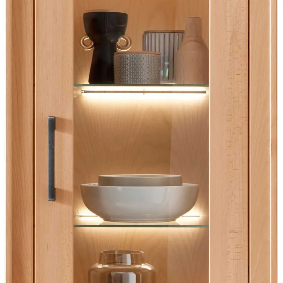 Pharao24 Wohnzimmer Vitrinenschrank Olmedo> Massivholzmöbel|Vitrinenschrank