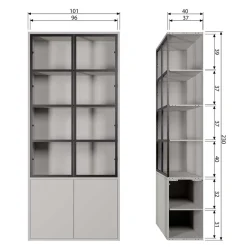 Pharao24 Wohnzimmer Vitrinenschrank Edmonda><noscript><img width=