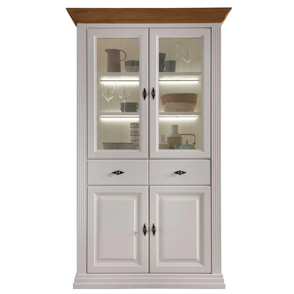 Massivholzmöbel|Vitrinenschrank*Pharao24 Wohnzimmer Vitrinenschrank Greeks